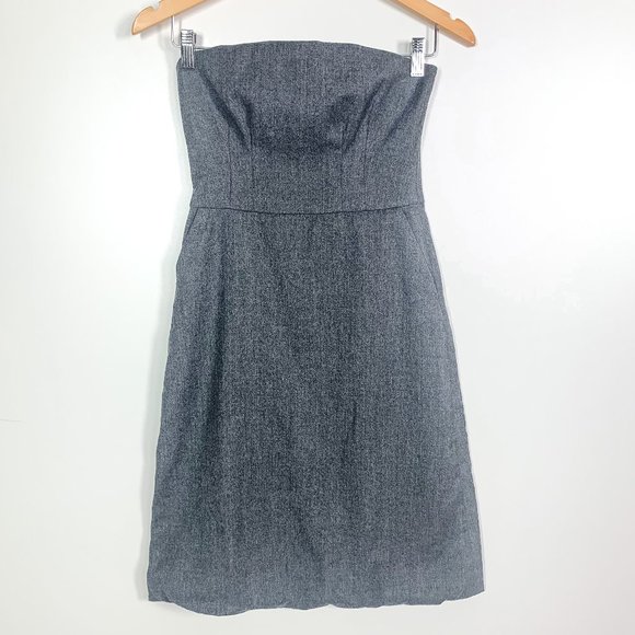 Club Monaco strapless wool blend sheath dress grey - Picture 1 of 13